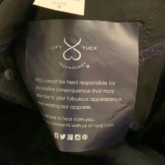 𝅺black wide cuff capri jean pants by NYDJ - Picture 10 of 10